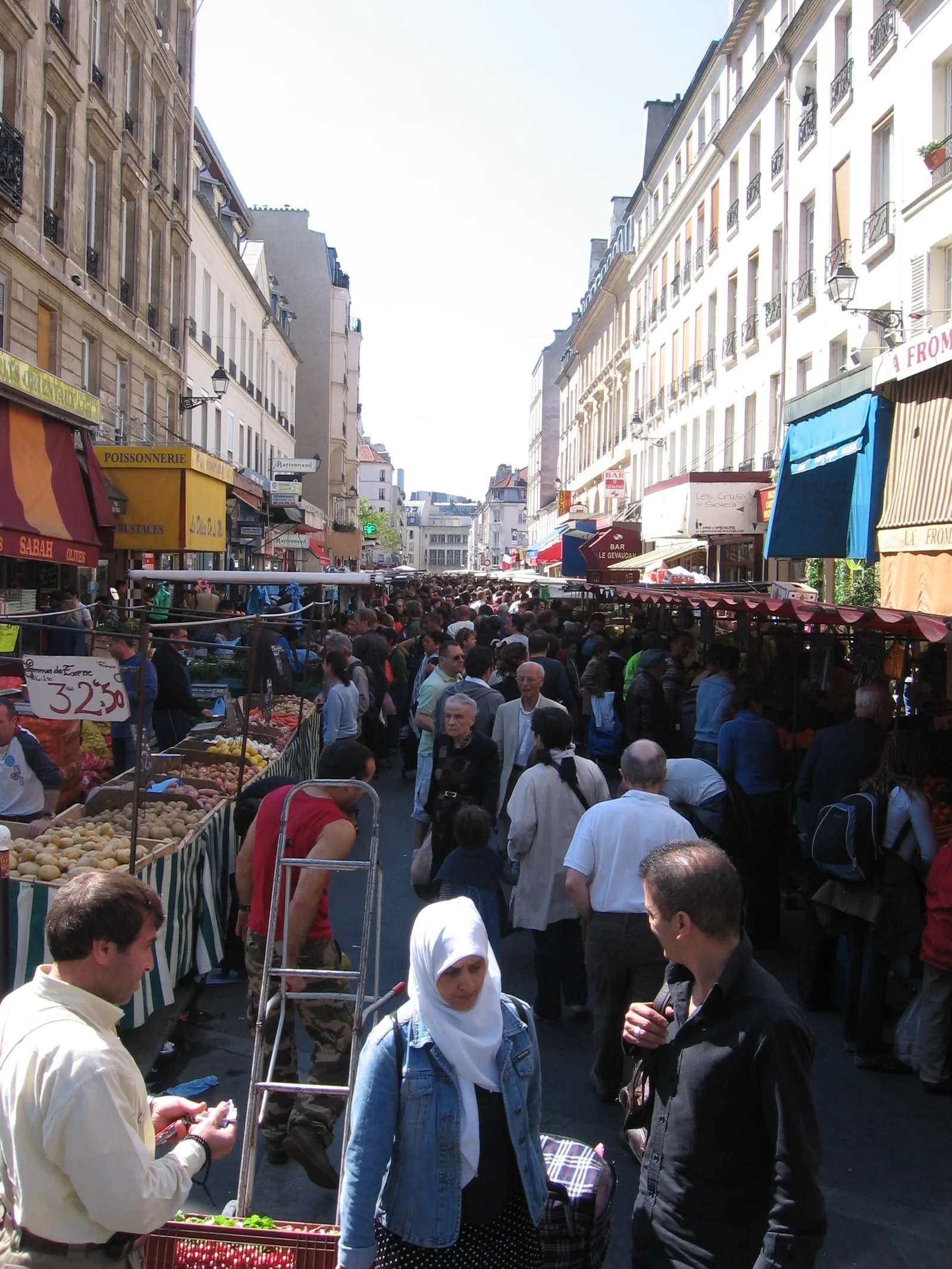 Aligre market in Paris in April 2007; one local scene, not all of French society