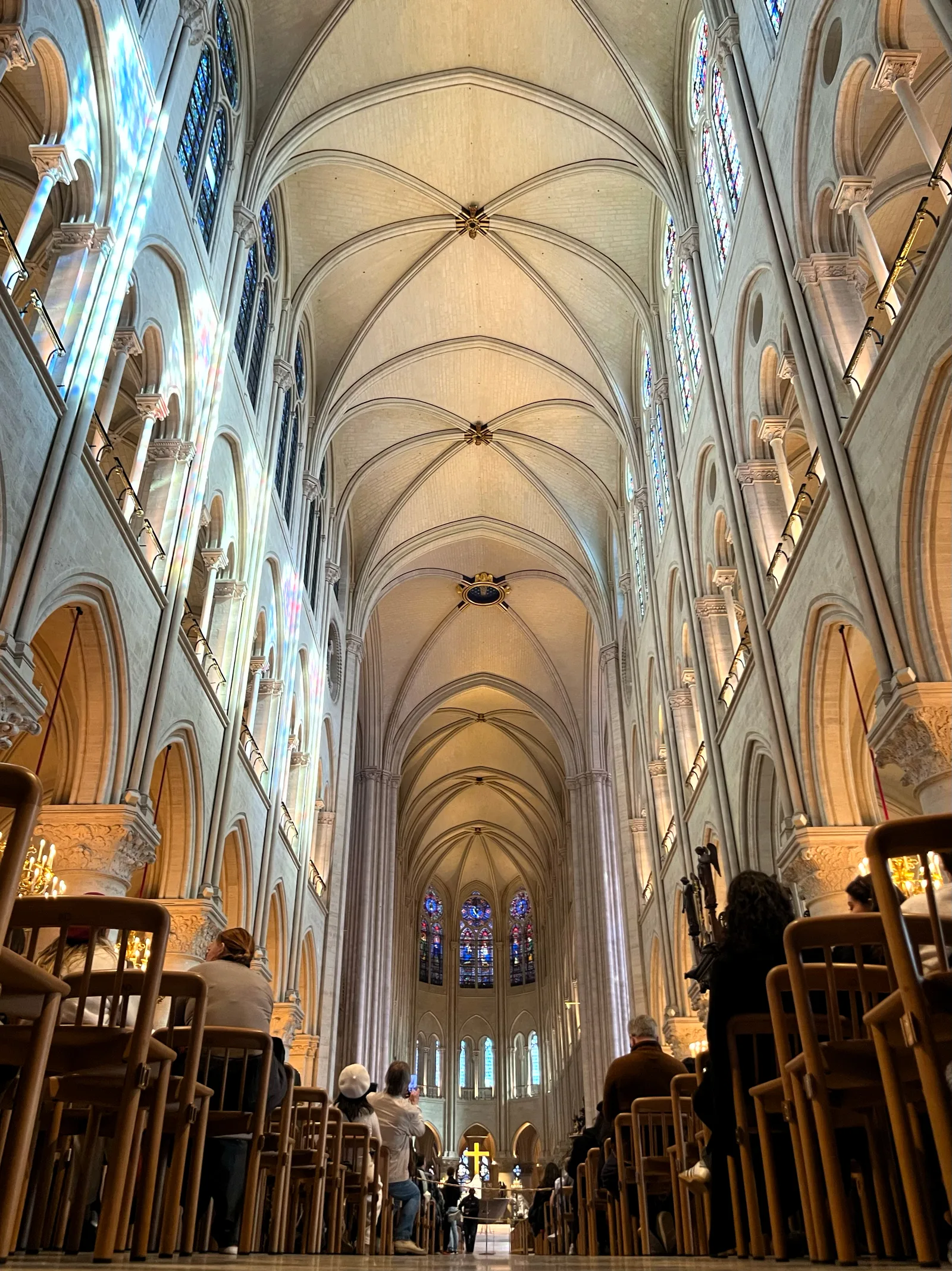 The restored nave of Notre-Dame de Paris, March 2025